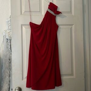 Scarlett night red one shoulder dress